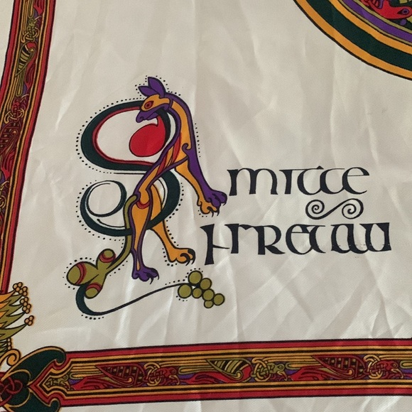 Vintage book of Kells Irish inspired scarf polyester square 26” - Picture 5 of 11